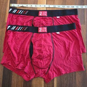 2 Pair Mens 2Undr® Joey Pouch® Trunks - Red - Medium